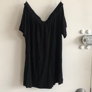 Black Off the shoulder cotton shirt